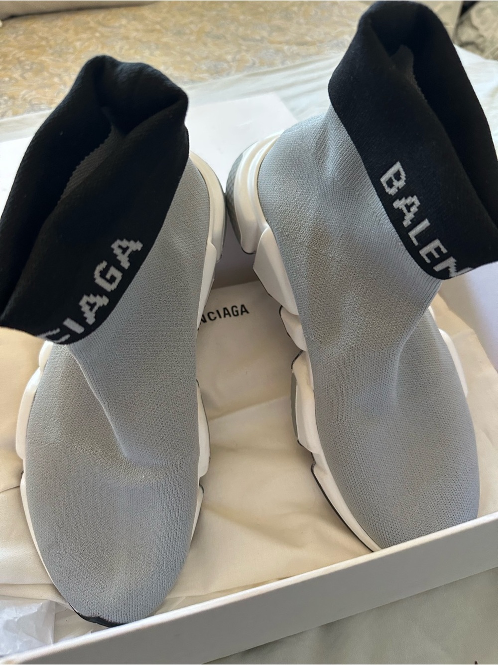 Balenciaga Grey and Black Sock Sneaker Wall Art Panel